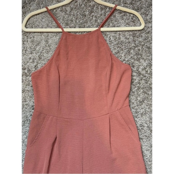 Entro Jumpsuit Women's Size Small Dusty Rose Spaghetti Straps Wide-Leg Casual - Picture 4 of 8
